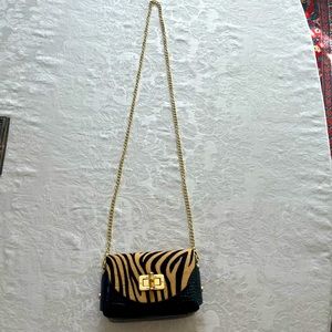 J McLaughlin Leopard motif Evening Bag